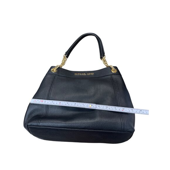 Michael Kors womans Balck Jet Set Large Chain Gold leather Shoulder Tote Handbag - Picture 10 of 16